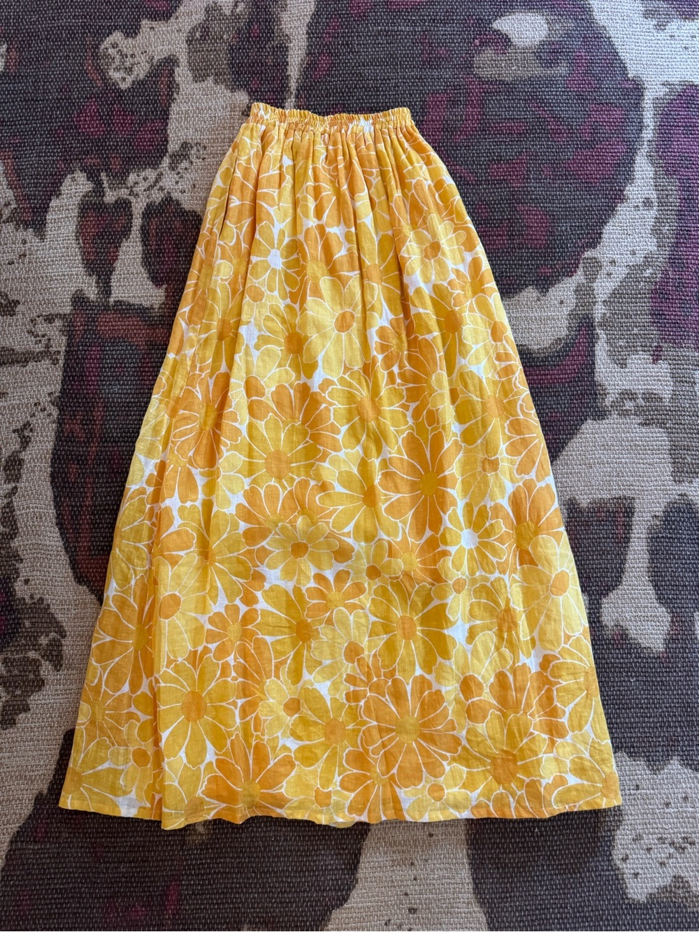 Faithfull the Brand Yellow Floral Print Maxi Skirt